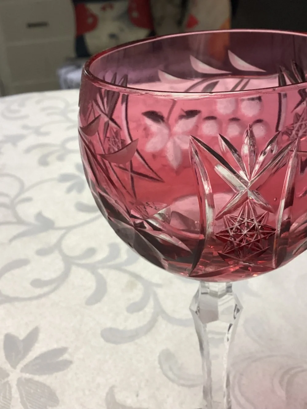 NAUCHTMANN. CRANBERRY WINE GLASSES SET OF 2 rare ones